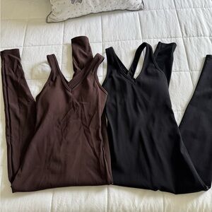 Brown and Black Ribbed Kyodan Jumpsuit Bundle